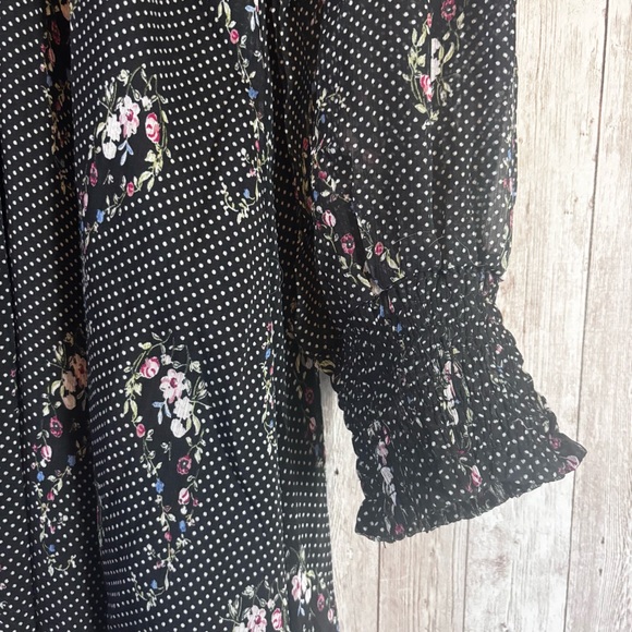 Calista Ruffled Polka Dot Floral Midi Dress - Picture 6 of 11